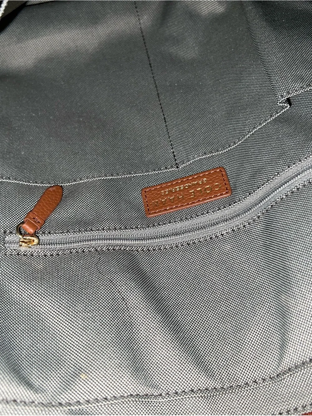 Cole Haan Brown Pebbled Leather Convertible Backpack Tote